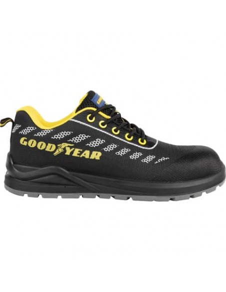 Scarpe antinfortunistiche Goodyear in tessuto knit GY STRIPE S1P nero-giallo TG.40 - 735340