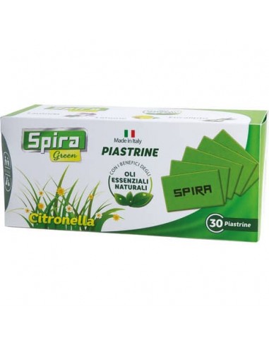 Piastrine agli oli essenziali Spira Green - conf. 30 pz - profumazione citronella - 64707