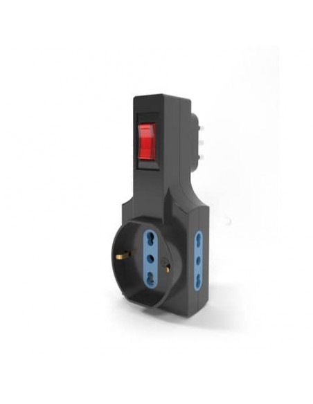 Adattatore italiano Aigostar 1 a 3 vie 10A con interruttore di sovraccarico 361563