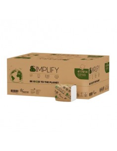 Carta igienica Simplify interfogliata in pura cellulosa 2 veli conf. 40 pz da 224 fogli bianco - 417814