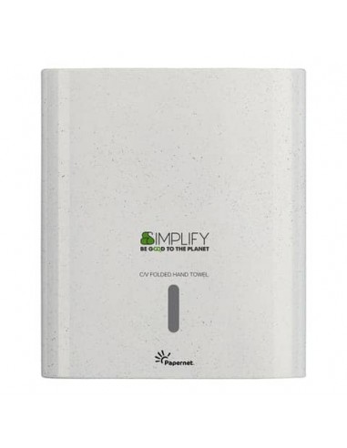 Dispenser in legno e plastica riciclati Simplify white wood per asciugamano piegato C/V - 421337