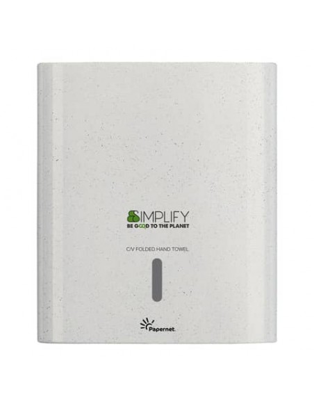 Dispenser in legno e plastica riciclati Simplify white wood per asciugamano piegato C/V - 421337