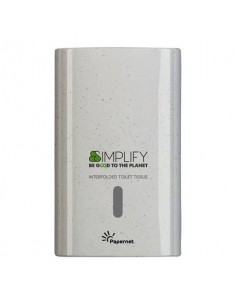 Dispenser in legno e plastica riciclati Simplify white wood per carta igienica interfogliata - 421334