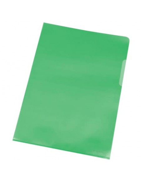 Cartellina a L Q-Connect ppl A4 verde conf. da 100 - KF00309