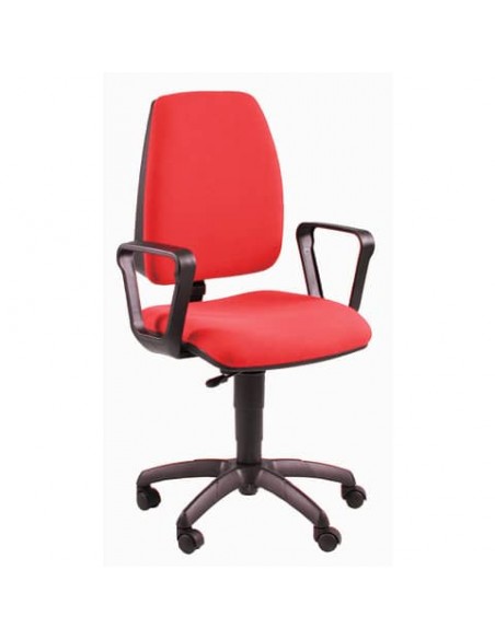 Sedia operativa girevole Unisit Jupiter JUBR Eco smart - rivestimento Eco rosso - con braccioli - JPQ/BRN/ER