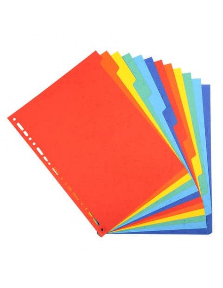 Intercalari in carta Exacompta 12 tasti colori vivaci cartoncino riciclato A4 220 g/mq - 2012E
