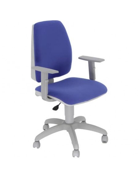 Sedia operativa girevole Unisit Jupiter JUBRG Eco smart - base grigia - riv. blu ignifugo - con braccioli - JPQG/BRNG/IB