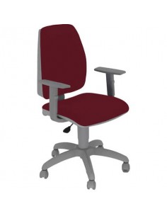 Sedia operativa girevole Unisit Jupiter JUBRG EcoSmart base grigia riv. bordeaux ignifugo con braccioli JPQG/BRNG/ID