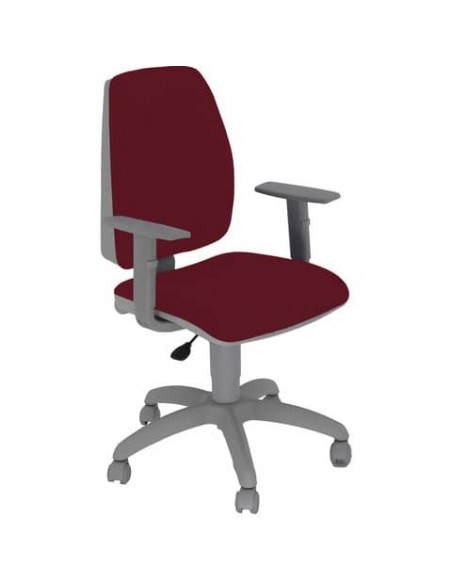 Sedia operativa girevole Unisit Jupiter JUBRG EcoSmart base grigia riv. bordeaux ignifugo con braccioli JPQG/BRNG/ID