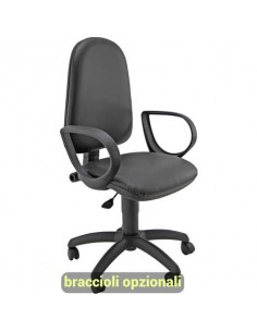 Sedia operativa girevole Unisit Jupiter JUSB/SB Eco smart rivest. ecopelle nero - JBL/KN