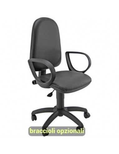 Sedia operativa girevole Unisit Jupiter JUSB/SB Eco smart rivest. ecopelle nero - JBL/KN