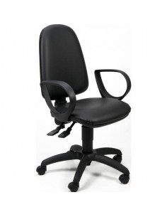 Sedia operativa girevole Unisit Jupiter JUYG Eco smart rivestimento ecopelle nero - con braccioli - JPLY/BR/KN