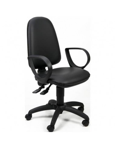 Sedia operativa girevole Unisit Jupiter JUYG Eco smart rivestimento ecopelle nero - con braccioli - JPLY/BR/KN