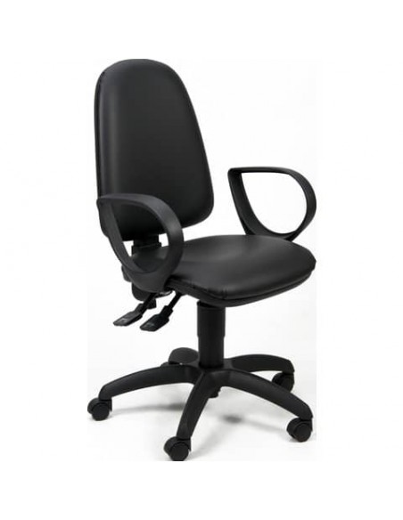 Sedia operativa girevole Unisit Jupiter JUYG Eco smart rivestimento ecopelle nero - con braccioli - JPLY/BR/KN