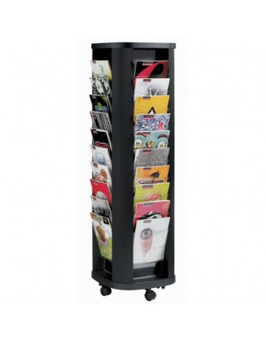 Portariviste rotante Paperflow 40 scomparti trasparenti per A4 - 44x44x148