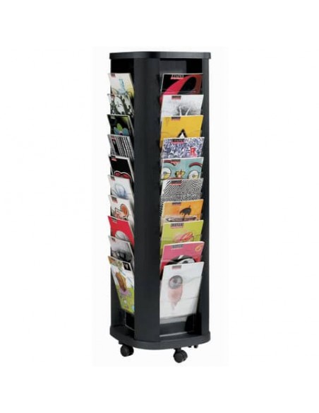 Portariviste rotante Paperflow 40 scomparti trasparenti per A4 - 44x44x148