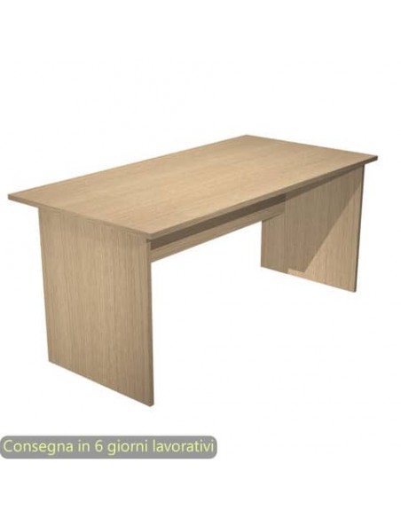 Scrivania piano rovere 160x80xH.72 cm gambe a pannello in melaminico in tinta linea Presto Artexport - 003PAN/C