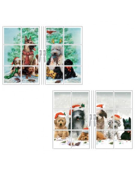 Mini biglietti di Natale glitterati a tre ante - soggetti assortiti - conf.12 pezzi Biembi - BAN208C64