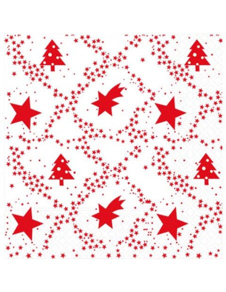 Tovaglioli pura cellulosa 3 veli Dopla Red Xmas conf. 30 pz 33x33 cm 18422