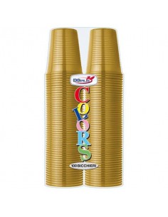 Bicchieri in polistirene Dopla 200 ml conf. 2 x 50 pz oro 02752