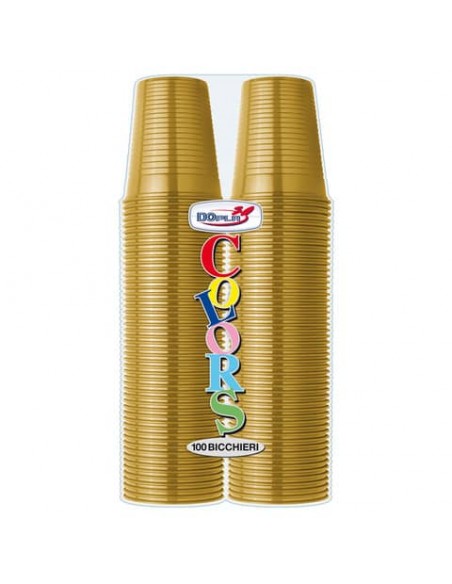 Bicchieri in polistirene Dopla 200 ml conf. 2 x 50 pz oro 02752