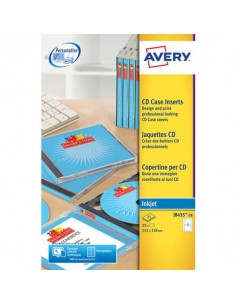 Copertine scrivibili per CD AVERY 151x118 mm - inkjet conf. 25 fogli - J8435-25