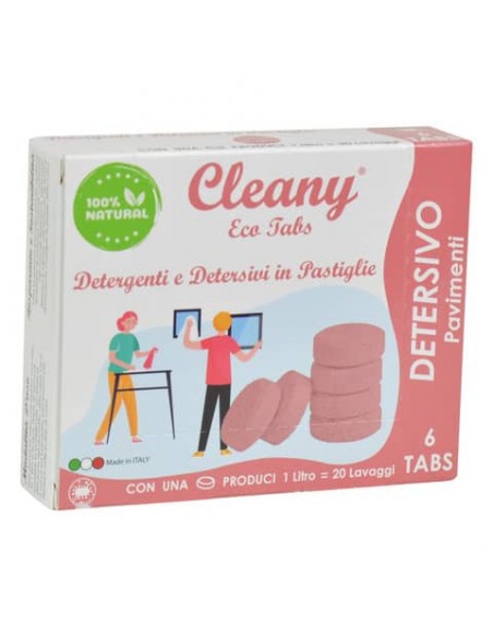 Detersivo igienizzante per pavimenti in pastiglie CLEANY Eco tabs lavanda - conf. 6 pz - CLT050