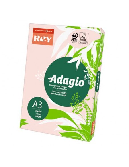 Carta colorata A3 Sylvamo Rey Adagio 160 g/m² rosa 07 - Risma da 250 fogli - ADAGI160X485