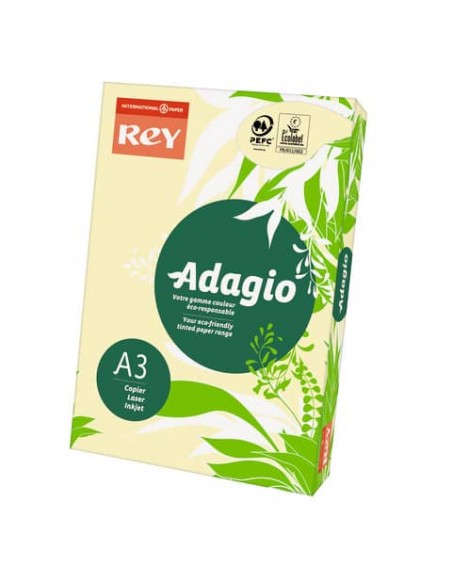 Carta colorata A3 Sylvamo Rey Adagio 160 g/m² giallo canarino 03 - Risma da 250 fogli - ADAGI160X484
