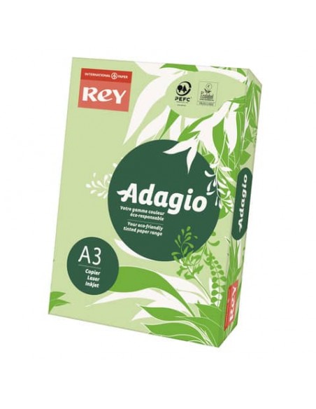 Carta colorata A3 Sylvamo Rey Adagio 160 g/m² verde 81 - Risma da 250 fogli - ADAGI160X487
