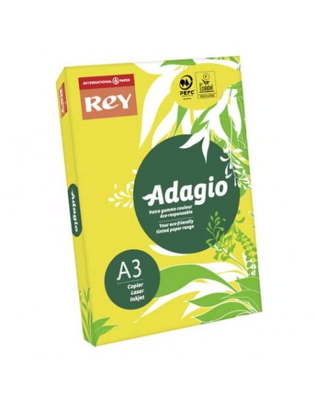 Carta colorata A3 Sylvamo Rey Adagio 160 g/m² giallo intenso 66 - Risma da 250 fogli - ADAGI160X502