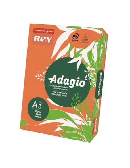 Carta colorata A3 Sylvamo Rey Adagio 160 g/m² arancio 21 - Risma da 250 fogli - ADAGI160X504