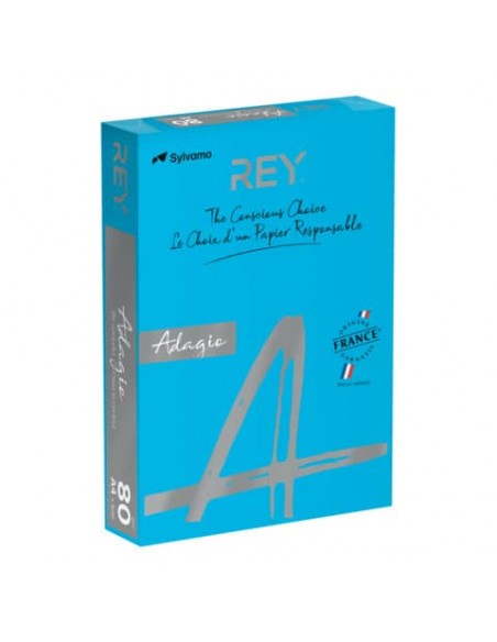 Carta colorata A4 Sylvamo Rey Adagio 80 g/m² blu intenso 51 - Risma da 500 fogli - ADAGI080X622