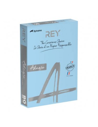 Carta colorata A4 Sylvamo Rey Adagio 80 g/m² blu tenue 48 - Risma da 500 fogli - ADAGI080X623