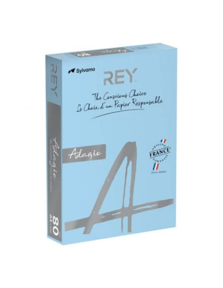 Carta colorata A4 Sylvamo Rey Adagio 80 g/m² blu tenue 48 - Risma da 500 fogli - ADAGI080X623