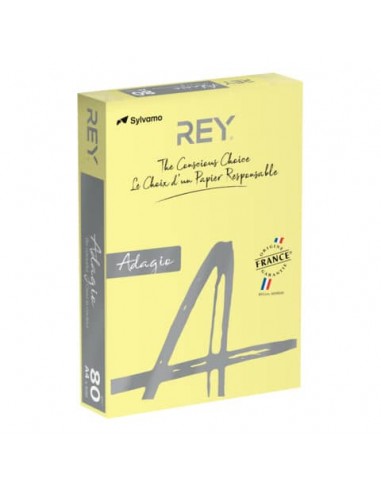 Carta colorata A4 Sylvamo Rey Adagio 80 g/m² giallo canarino 03 - Risma da 500 fogli - ADAGI080X626