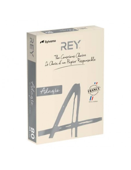 Carta colorata A4 Sylvamo Rey Adagio 80 g/m² avorio 93 - Risma da 500 fogli - ADAGI080X633