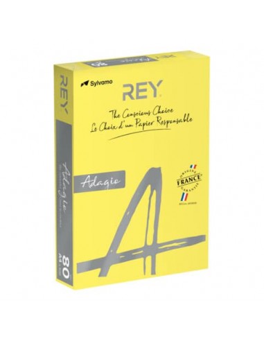 Carta colorata A4 Sylvamo Rey Adagio 80 g/m² giallo intenso 66 - Risma da 500 fogli - ADAGI080X636