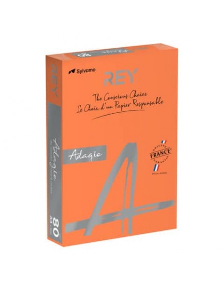 Carta colorata A4 Sylvamo Rey Adagio 80 g/m² arancio 21 - Risma da 500 fogli - ADAGI080X639