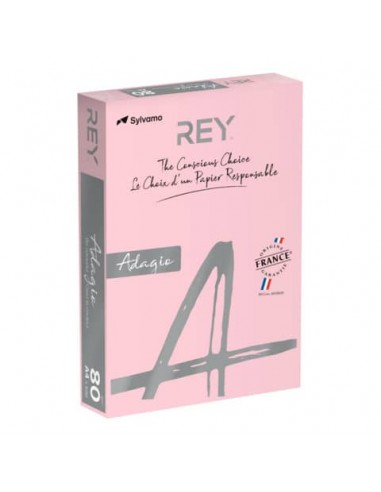 Carta colorata A4 Sylvamo Rey Adagio 80 g/m² rosa - Risma da 500 fogli - ADAGI080X643