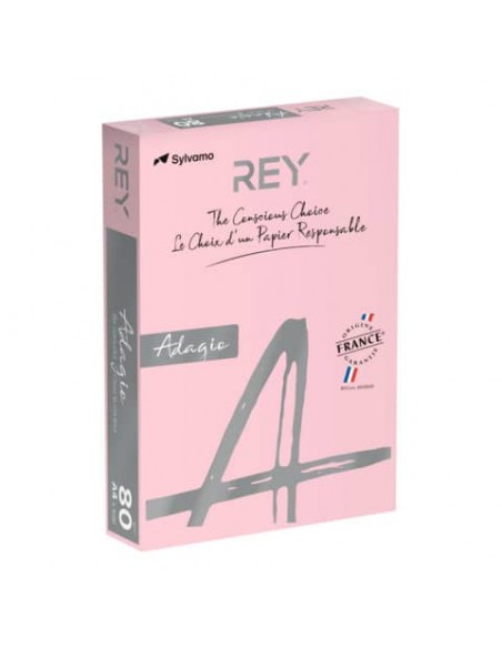 Carta colorata A4 Sylvamo Rey Adagio 80 g/m² rosa - Risma da 500 fogli - ADAGI080X643