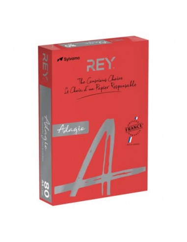 Carta colorata A4 Sylvamo Rey Adagio 80 g/m² rosso intenso - Risma da 500 fogli - ADAGI080X645