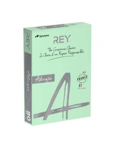 Carta colorata A4 Sylvamo Rey Adagio 80 g/m² verde - Risma da 500 fogli - ADAGI080X651
