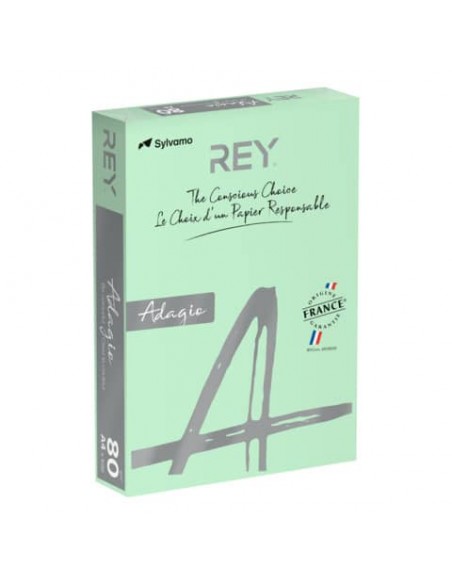Carta colorata A4 Sylvamo Rey Adagio 80 g/m² verde - Risma da 500 fogli - ADAGI080X651
