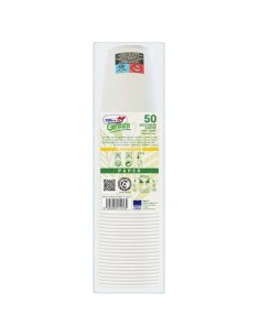 Bicchieri Dopla Green in carta marcati - bianco 100 ml - conf. 50 pz 42158