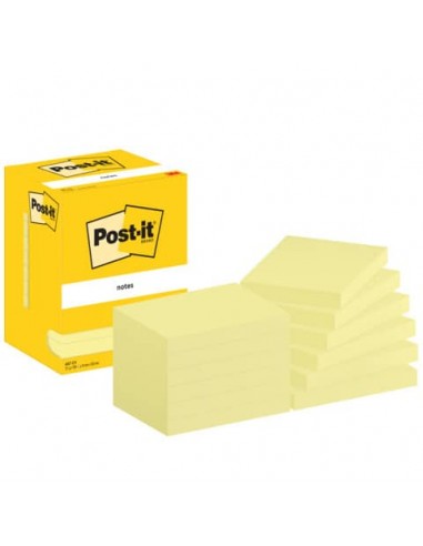 Foglietti Post-it® Canary Yellow 100% PEFC 100 ff/blocchetto - 12 blocchetti/confezione - 657 CY
