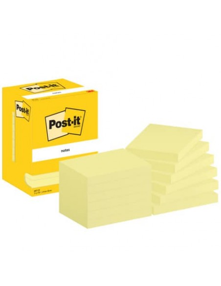 Foglietti Post-it® Canary Yellow 100% PEFC 100 ff/blocchetto - 12 blocchetti/confezione - 657 CY