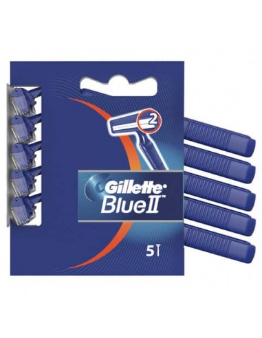Rasoio usa e getta Gillette Blue II a 2 lame blu confezione da 5 pz. - GL001