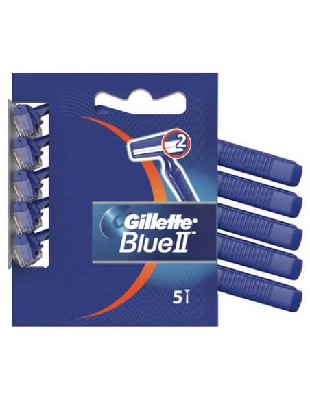 Rasoio usa e getta Gillette Blue II a 2 lame blu confezione da 5 pz. - GL001