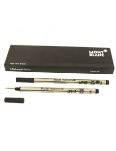 Refill per penne roller Montblanc punta media - nero - conf. 2 pezzi - MB128231